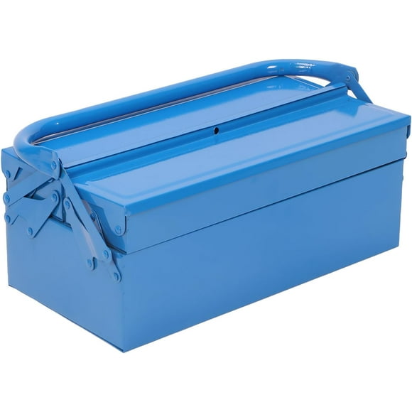 UTAH-Folding Tool Box Portable Toolbox Organizer 2 Layer 3 Tray Folding Tool Organizer Cantilever Metal Tool Box Storage Toolbox for Garage
