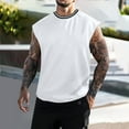 thumbnail image 2 of Compression Tank Top Men Qiggri Men's Summer Sports Sleeveless Round-Neck Solid Shirt Trendy T-Shirt, 2 of 8