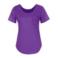 thumbnail image 3 of Fesfesfes Loose Tops for Women Summer Tshirts Casual Boat Neck Pullover Tunic Tops Solid Color Short Sleeve Tops with Chest Pocket, 3 of 5