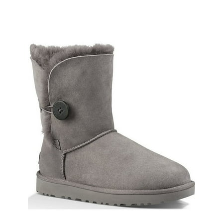

UGG Womens Grey Gray Cushioned Bailey Button Ii Leather Snow Boots 5
