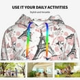 Balery Paris Pattern Womens Long Sleeve Hoodie, Pullover Hooded