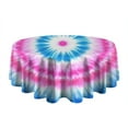 thumbnail image 5 of Colorful Mandala Tie Dye Pattern Round Tablecloth 60"x60",Wrinkle Wipeable Table Cloth for Kitchen Dining Room Picnic Patio Party, 5 of 6