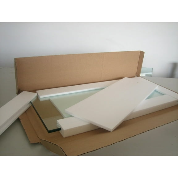 8" x 24" Rectangle 3/8" Clear Tempered Glass Shelf