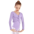 thumbnail image 3 of Ballet Leotards for Girls Long Sleeve Ballet Top Dance Leotard Layering Tee School Yoga and Sports Teen Girl Clothes Purple 9-10 Years, 3 of 5