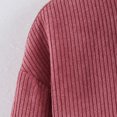 thumbnail image 4 of Unir Leather Collar Corduroy Bomber Jacket for Women, Zip Front, Relaxed Fit Casual Outerwear with Patch Pockets, 1 Piece, XS-L, 4 of 7