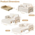 thumbnail image 6 of Wharick 3-In-1 Convertible Sofa Bed 52.76 Inch Teddy Fleece Fabric with Under Seat Storage Drawer, 6 of 18