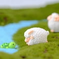thumbnail image 5 of SPRING PARK 2Pcs Mini Sheep Figurines Miniatures Home Decor DIY Animals Micro Fairy Garden, 5 of 6