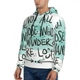 thumbnail image 3 of Uemuo Not All Who Wander Are Lost1 Pattern Men's Hoodie - Casual Pullover Hoodie with Kangaroo Pocket, Stylish Hooded Sweatshirt for Everyday Wear-Medium, 3 of 7