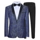 thumbnail image 1 of Traje de esmoquin jacquard para hombre, corte entallado, de dos piezas, para boda, fiesta y graduación, s202412241253, 1 of 5