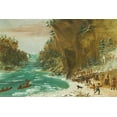thumbnail image 2 of Catlin, George 18x13 White Modern Wood Framed Museum Art Print Titled - The Expedition Encamped below the Falls of Niagara, 2 of 4