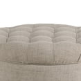 thumbnail image 2 of Benzara Fabric Upholstered Wooden Ottoman with Tufted Lift Off Lid Storage, Beige-Color:Beige, 2 of 2