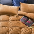thumbnail image 3 of NTBAY 3 Piece Velvet Twin Duvet Cover Set with Zipper Closure and Corner Tie, Ultra Soft and Luxury Comforter Cover Set, 68"x90", Camel, 3 of 5