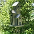 thumbnail image 6 of Zaer Ltd. Large Galvanized-Colored Multi-Birdhouse Stakes, Room for 4 Bird Families in Each, 6 of 10