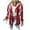 Red, variant on Women's Heavyweight Fleece Shacket Jackets with Hooded, Women's Flannel Hooded Plaid 2025 Shacket Thick Coat ,Women's Plus Red,Size XL
