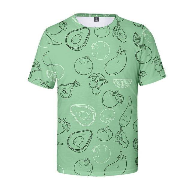 New Fruit 3D Digital Printing Summer Adult Short-sleeved T-shirt Support Customization