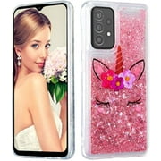 COTDINFOR Compatible with Samsung Galaxy A02S Case Glitter Liquid for Women Girls Bling Cute Case Shiny Flowing