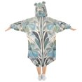 thumbnail image 2 of FORMRS Wearable Blanket Hoodie with Sleeves for Kids Cozy Flannel Sweatshirt, Vibrant Abstract Design, 2 of 7