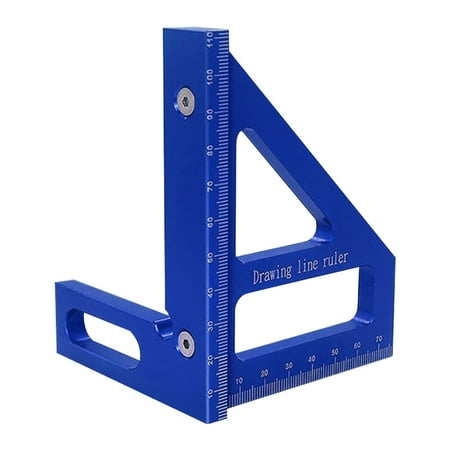 

Multi-Angle Measuring Ruler Scoring Ruler 45/90 Degree Aluminum Alloy Woodworking Square Protractor Miter Triangle Ruler High Precision Layout Measuring Tool(metric system)Blue