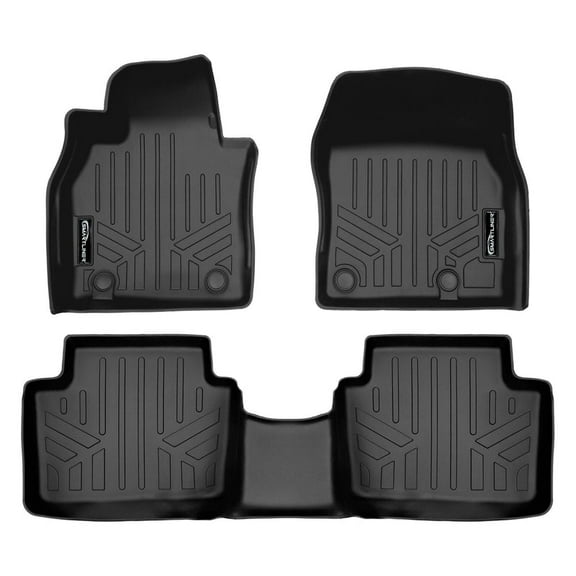 SMARTLINER Custom Fit All Weather 2 Row Black Floor Mat Liner Set Compatible With 2019-2023 Mazda 3 (Only Fits FWD Models)