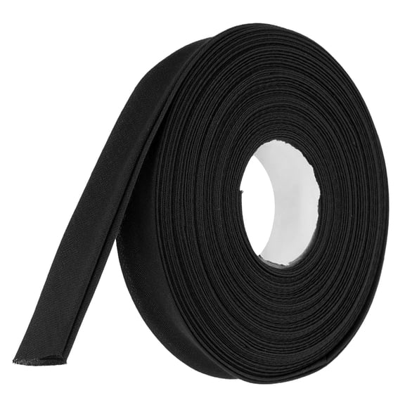 Uxcell 3/4 Inch Double Fold Bias Tape Polyester Continuous Bulk Bias Tape for Sewing Seaming Quilting Hemming Binding Crafts (Black 10 Yards)