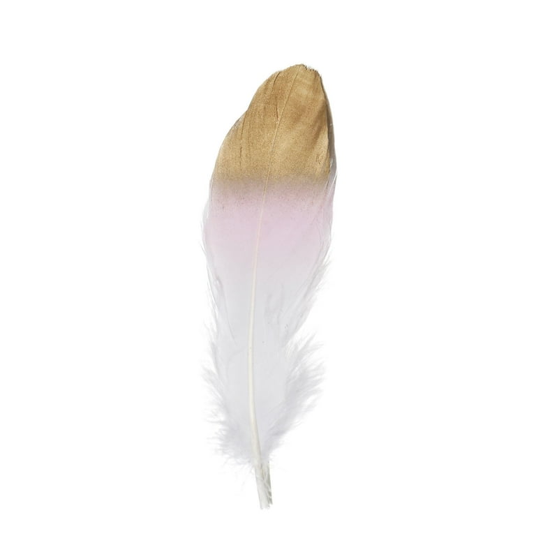 30 Pack Metallic Gold Natural Goose Feathers, Craft Feathers for Party  Decoration