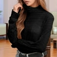 thumbnail image 2 of EDFBUYKRS Long Sleeve Tops for Women T Shirts V Neck Comfy Stretchy Basic Layer Top Tees Solid Color One Size, 2 of 4