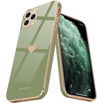 iPhone 11 Pro Max Case  Girl Women Cute Love-Heart Luxury Bling Soft Back Cover Raised Full Camera Protection Bumper Silicone Shockproof Phone Case  iPhone 11 Pro Max, Light Green