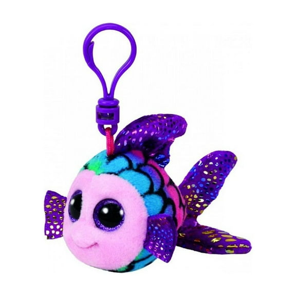Cp Ty Beanie Boos Flippy The Multicolored Fish Clip With Glitter Eyes