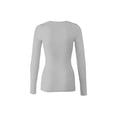 thumbnail image 3 of Bozzolo Women's RT1200 Basic Round Neck Long Sleeve T Shirt Top He.Grey M, 3 of 4