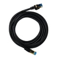 thumbnail image 2 of QualGear RJ45 Cat 7 Ethernet Patch Cable, 10Gpbs High-Speed Cable, 600MHz, Triple-Shielded, Round, 6 Feet, Black, 2 of 3