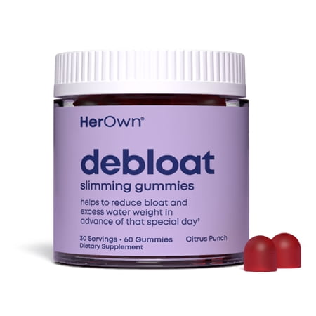 Her Own Debloat Gummies with Apple Cider Vinegar & Dandelion, Vegan, 60 Gummies