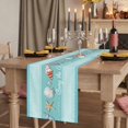 thumbnail image 2 of Table Runners 108 Inches Long Dress Scarves, Teal Summer Coastal Farmhouse Coffee/Dining/Kitchen Table Runner for Living Room, Modern Ocean Waves Starfish Shell 13x108 Inch, 2 of 9