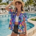 thumbnail image 4 of Uorisanigo Hawaii Flower Matching Couple Outfits Men's Short Sleeve Shirt Light Hawaiian Beach Tops and Women's Button Down Shirt Size 7XL Fashion Summer Tropical Tops, 4 of 8