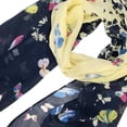 thumbnail image 4 of Wrapables® Lightweight Floral Spring Chiffon Scarf, Spring Navy, 4 of 6