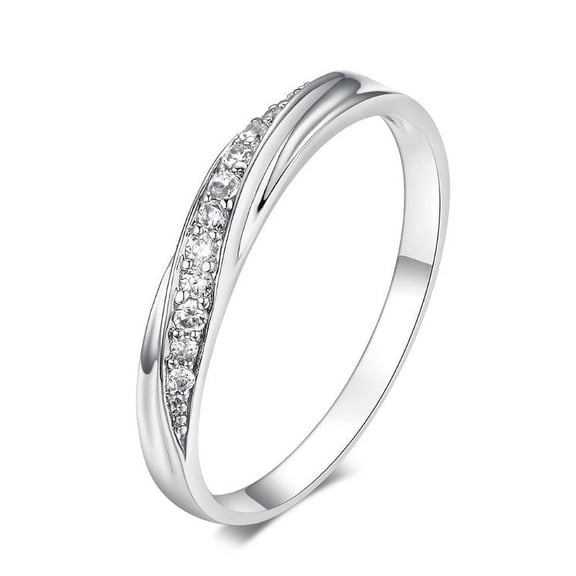 Fashion Simple Single Row Diamond Women's Ring