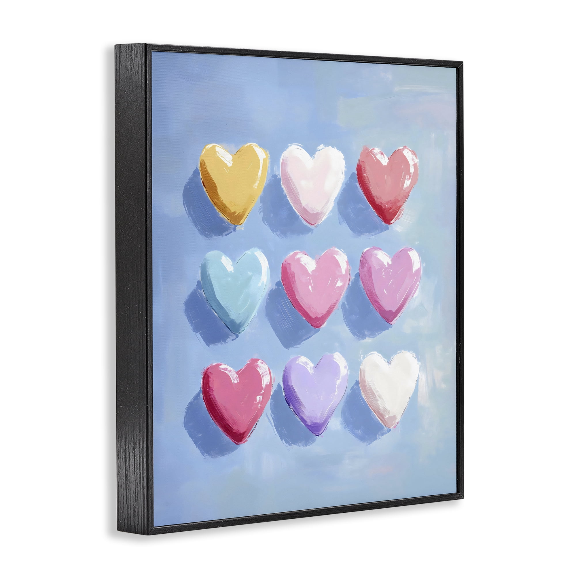 Stupell Industries Pastel Heart Grid Black Framed Giclee Art, design by The Prints Vibe