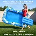 thumbnail image 6 of Inflatable Tanning Pool Lounger Float with Sprinkler & Canopy UPF50+, 77" x 48" Extra Large Tanning Pool Float for Adults, Sunbathing Water Lounge Bed with Pillow & Cup Holder for Backyard & Pool, 6 of 7