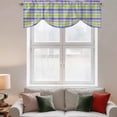 thumbnail image 2 of Slate Blue Plaid Tie Up Valance Curtains for Windows, Kitchen Curtains Window Treatments, Colorful Vintage Check Farmhouse Short Window Shades Valances for Bedroom Bathroom Cafe 42"x18", 2 of 8