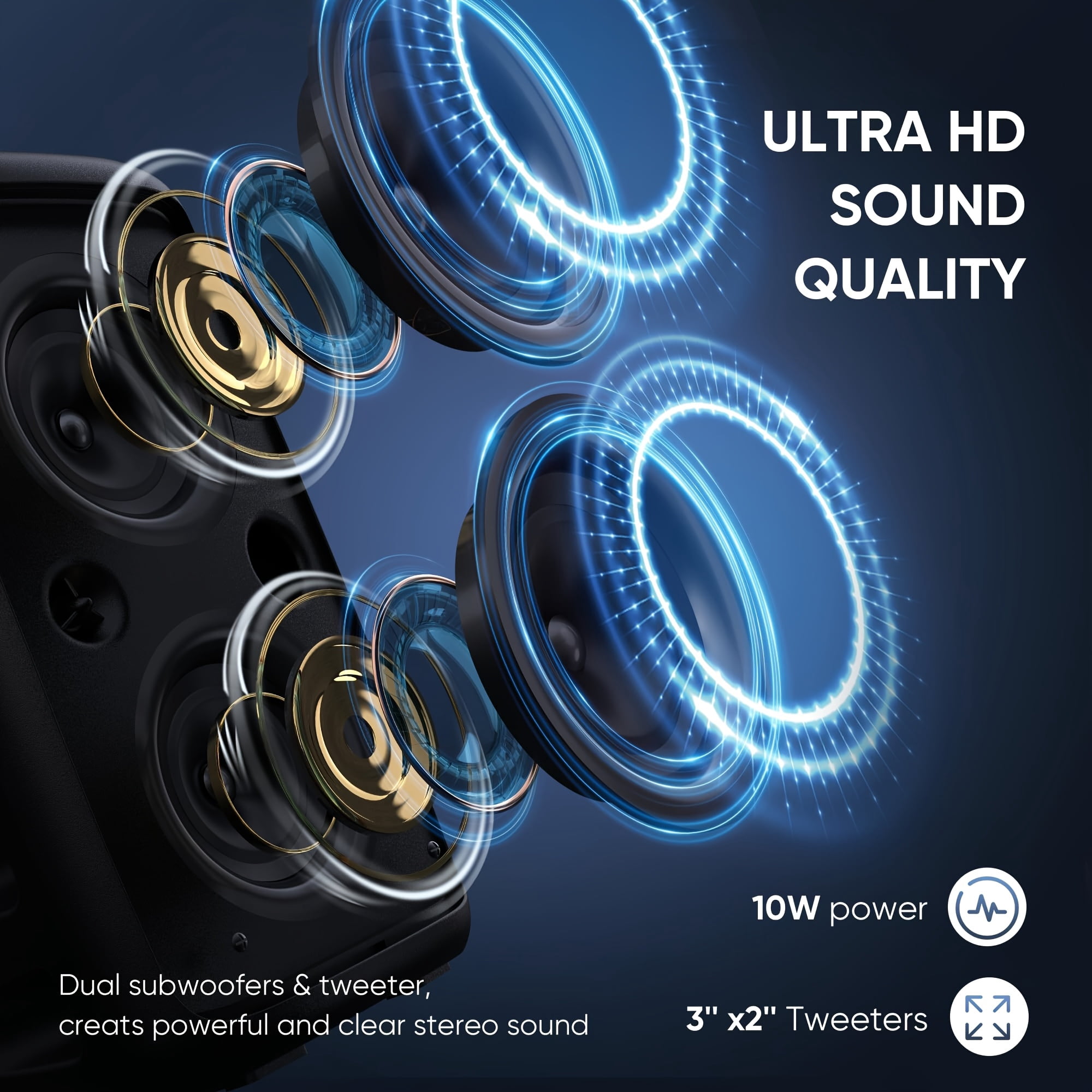 Portable Karaoke Machine with 2 Mics（1 Wireless）, PA Speaker, LED Lights, TF/USB/AUX Input, TWS for Home & Party Use