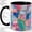 Black, variant on Pastel Stained Glass Mosaic Accent Mug, 11oz Ceramic Coffee Cup