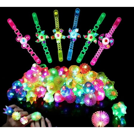 36 Light Up Rings LED Bracelets Party Favors for Kids Birthday Glow in The Dark