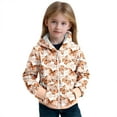 thumbnail image 3 of MAIHAN-Kids Butterfly Print Hooded Jacket, Boys & Girls Zip-Up Sweatshirt Pullover, Long Sleeve Casual Jacket Coat for Toddler to Youth(Orange,5-6Years), 3 of 5