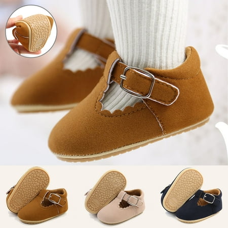 Hinvhai Baby Boys Girls Lace Up Leather Sneakers Clearance Soft Rubber Sole Infant Moccasins Newborn Oxford Loafers Anti-Slip Toddler Classic Casual Shoes Dark Blue 6 M(13)