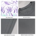 thumbnail image 4 of Coolnut Men's T Shirt Odor Protection Short, Lavenderwatercolor Provence Style Purpule Mens Short Sleeve Tees, Grey Crew-Neck Casual Tee Shirts, M, 4 of 6