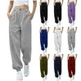 thumbnail image 5 of qucoqpe Women's High Waisted Sweatpants Workout Active Joggers Pants Baggy Lounge Bottoms, 5 of 5