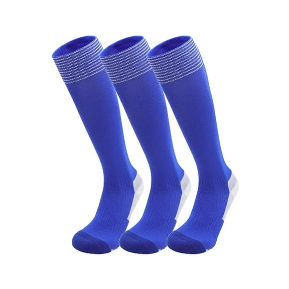 XBASW 3 Pairs Toddler Kids Football Soccer Knee High Socks Stripes Sports Socks Cotton Thigh High Socks for Boys Girls 1-12T