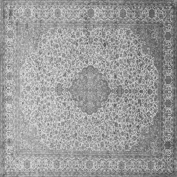 Ahgly Company Indoor Square Medallion Gray Traditional Area Rugs, 3' Square
