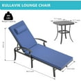 thumbnail image 2 of Kullavik Patio Lounge Chair Sets,All-Aluminum Outdoor Armchair Foldable Adjustable Backrest Chaise Lounge With Folding Table,Navy, 2 of 7