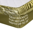 thumbnail image 3 of Satin Sheets California King [4-Piece, Sage] Luxury Silky Bed Sheets - Extra Soft 1800 Microfiber Sheet Set, Wrinkle, Fade, Stain Resistant - Deep Pocket Fitted Sheet, Flat Sheet, Pillow Cases, 3 of 6