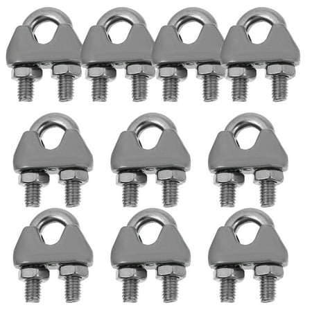 

10 Pcs Bolts Fastening Clips for Wire Rope Fence Gate Connector Chuck Hardwares Clamps Stainless Steel